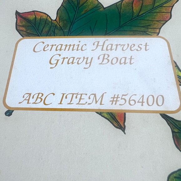 Ceramic Harvest-Themed Gravy Boat With Handle & Matching Spoon Hand-Painted - Picture 14 of 14